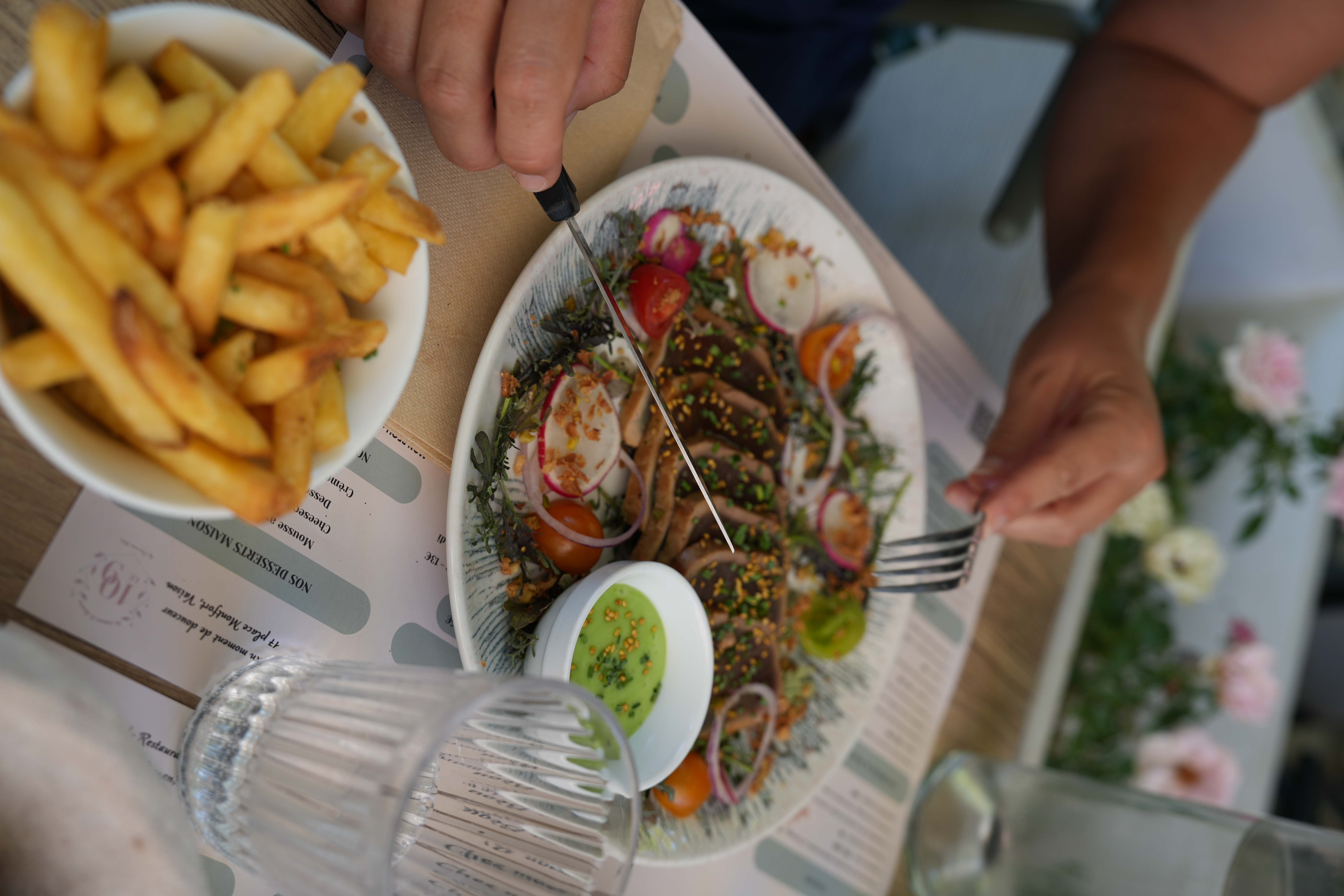 Plat salade et frites
